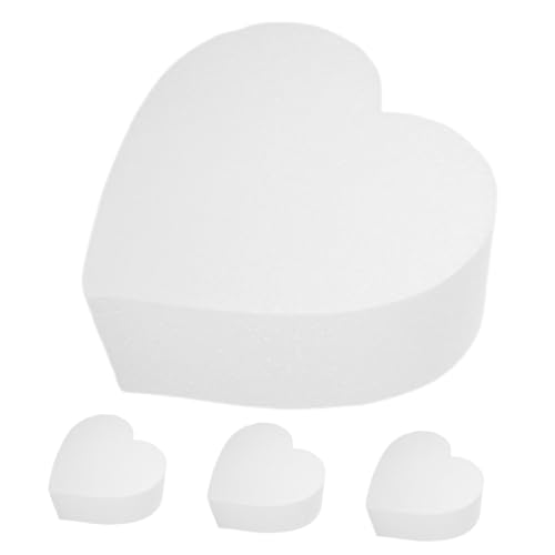 Warmhm 4stücke Teiliges Herzförmiges Schaumstoff Kuchen Modell Praktisches Dummy Für Tortendekoration Für Hochzeiten Partys Und Dekorationsübungen von Warmhm