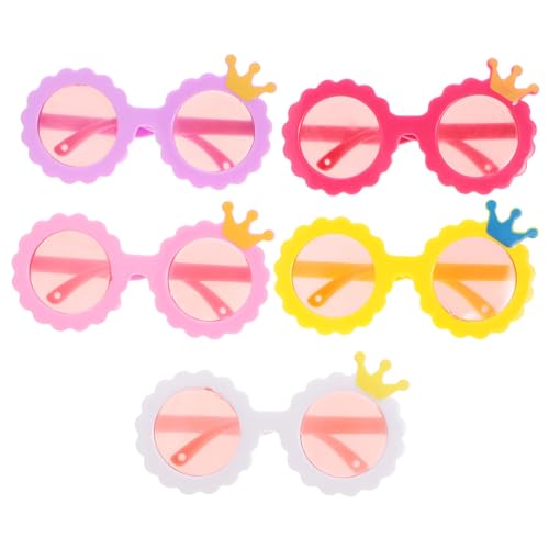 Warmhm 5 Paare Puppenbrille Puppen-mini-brillengestell Brille Für Puppe Puppenzubehör Puppe Verkleiden Sich Sonnenbrillen Puppe -Brillen-Requisiten Plastik von Warmhm