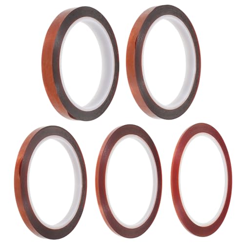 Warmhm 5 Rollen Hitzebeständiges Isolierband Je Rolle Polyimid Klebeband für Sublimation Hitzefestes Wärmeband mit Glatter Oberfläche und Einfacher Handhabung für Elektronik und Heat Warmhm 5 Rollen Hitzebeständiges Isolierband Je Rolle Polyimid Klebeband für Sublimation Hitzefestes Wärmeband mit Glatter Oberfläche und Einfacher Handhabung für Elektronik und Heat von Warmhm