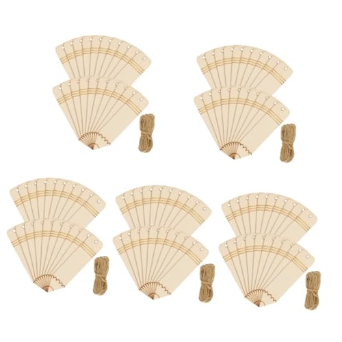Warmhm 5 Sätze Hölzernes Lesezeichen Etikett Leerzeichen Lesezeichen Quasten Diy-lesezeichen-kit Buchmarke Unvollendet Markierungen Markieren Basteln Handwerk Hanfseil Khaki 20 Stück * 5 von Warmhm