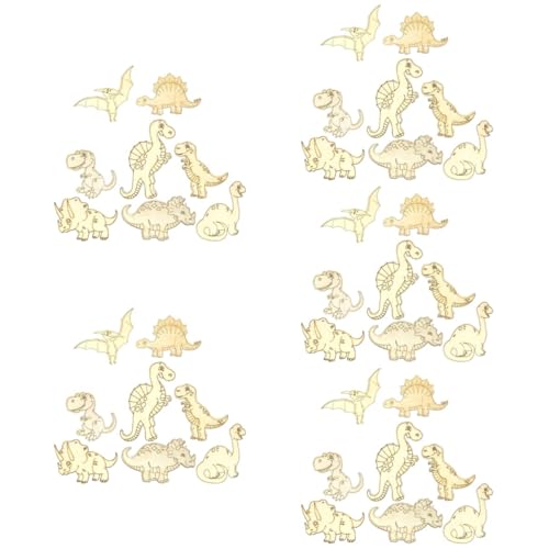 Warmhm 5 Sätze Unlackierte Holz Dinosaurier Figuren Diy Bastelbedarf Für Kreative Projekte Unbemalte Holz Dinosaurier Schnitte Gemischten Stilen Für Erwachsene 8 Stück * 5 von Warmhm