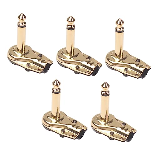 Warmhm 5 Stück Guitar -Effektor -Kabelstopfen Pedal Gitarrenkabel Stecker Instrument Wirkung Golden von Warmhm