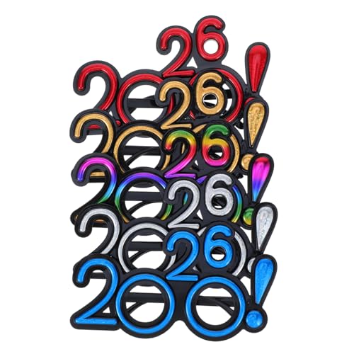 Warmhm 5 Stück Lustige Glitzernde Nummerngläser für Silvesterfeiern Fotorequisiten und Festliche Anlässe für Unvergessliche von Warmhm
