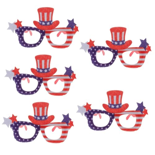 Warmhm 5 Stück Patriotische Partybrille Einheitsgröße für Erwachsene und Leichte Auffällige Independence Day Sonnenbrille mit Einzigartigem Stern Design für Feier und Foto Spaß Warmhm 5 Stück Patriotische Partybrille Einheitsgröße für Erwachsene und Leichte Auffällige Independence Day Sonnenbrille mit Einzigartigem Stern Design für Feier und Foto Spaß von Warmhm