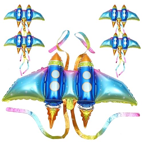Warmhm 5 Stück Raketenflügel Folienballons Inflatable Party Deko für Geburtstagsfeiern Hochzeiten und Cosplay Helium Auffällige Fotorequisiten für Unvergessliche von Warmhm