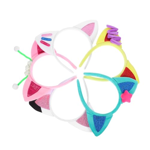 Warmhm 5 Stück Teiliges Katzenohren Haarband Glitzerndes Funkelndes Haarreif accessoire für Mädchen Farbenfrohe Kopfbedeckung für Kindergeburtstag Party und Cosplay Bequem und Leicht Warmhm 5 Stück Teiliges Katzenohren Haarband Glitzerndes Funkelndes Haarreif accessoire für Mädchen Farbenfrohe Kopfbedeckung für Kindergeburtstag Party und Cosplay Bequem und Leicht von Warmhm