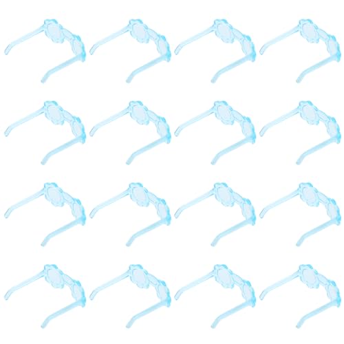 Warmhm 50 Stück Mini-Brille mini Puppenkleidung Puppenaccessoires Puppenhaus Zubehör Miniatur-Puppenhaus Mädchen Puppenbrille Brillen zum Anziehen der Puppe Plastik Sky-Blue von Warmhm