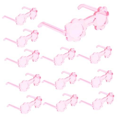 Warmhm 50 Stück Mini-Brille Puppenkleidung Brille für Puppe winzige Brille Puppenbrille Brillenrequisiten für Puppe Miniatur-Brillensachen Puppe verkleiden Zubehör Plastik Rosa von Warmhm