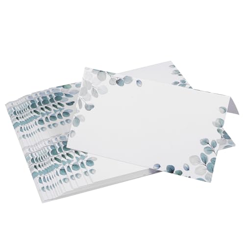 Warmhm 50 Stück Sitzplatzkarte golden Hochzeit Sitzplätze Etikett Braut- geburtstagskarten klappkarte Faltbare Karten Namenskarte Namenszeltkarten Tischkarten zum Ausdrucken Papier Weiß von Warmhm