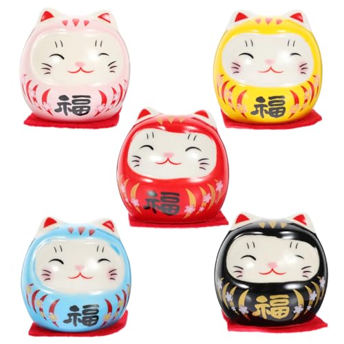 Warmhm 5st Bodhidharma-Ornamente Porzellan Puppe Katzensachen Puppe Pappmaché Tassen Porzellan Mini Japanische Minikatze Kawaii Landschaftsgarten Keramik Einzigartig Warmhm 5st Bodhidharma-Ornamente Porzellan Puppe Katzensachen Puppe Pappmaché Tassen Porzellan Mini Japanische Minikatze Kawaii Landschaftsgarten Keramik Einzigartig von Warmhm