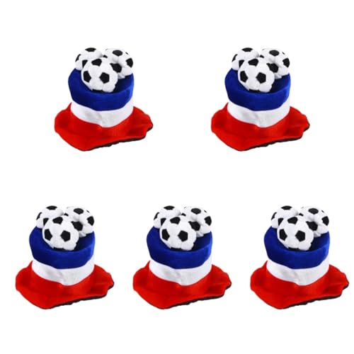 Warmhm 5St Fußball-Cheerleader-Hut Kostümhaube spleißen farbe hut Zylinder mit Fußballdekor Hut in Fußballform Fußballspiel jubeln Fußball-Partyhüte bilden Fußballmütze Partyhut b282 von Warmhm