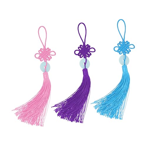 Warmhm 5stücke Chinesischer Knoten Anhänger Aus Jade Friedensschnalle Ornament Automobil Innenanhänger Hängende Dekoration Rot Gelb See Blau Rosa von Warmhm