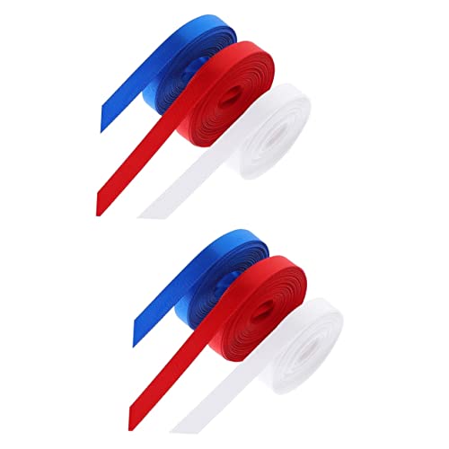 Warmhm 6 Rollen DIY Geschenkband Patriotisches Band für Unabhängigkeitstag Vielseitiges Dekoband für Geschenkverpackung Haar und Partydeko von Warmhm