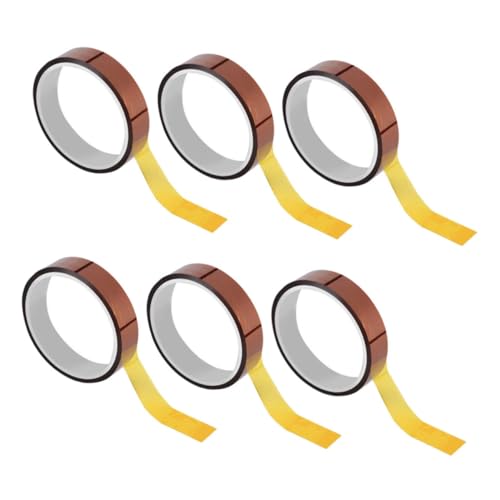 Warmhm 6 Rollen Hitzebeständiges Klebeband Hochtemperatur Polyimid Tape für Sublimation Isolierung und Elektronik Gelb für Maskierung Löten und von Warmhm