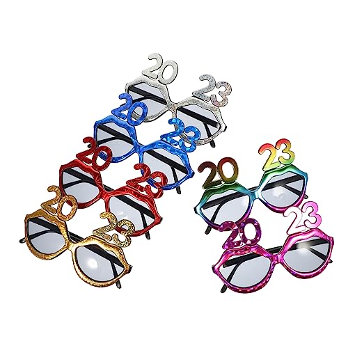 Warmhm 6 Stück 2023 Digitale Brille kinderferngläser kinderbrille Party Dekoration weihnachtskissen Numbers Silvester-Party-Dekoration Damen lustige Brille Party -Requisiten STK von Warmhm
