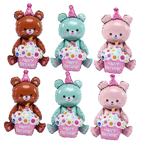 Warmhm 6 Stück Folienballons Niedliche Tierballons für Kindergeburtstagsfeiern Pastellfarben Deko für Party und Feierlichkeiten Robuste und Wiederverwendbare Ballons von Warmhm