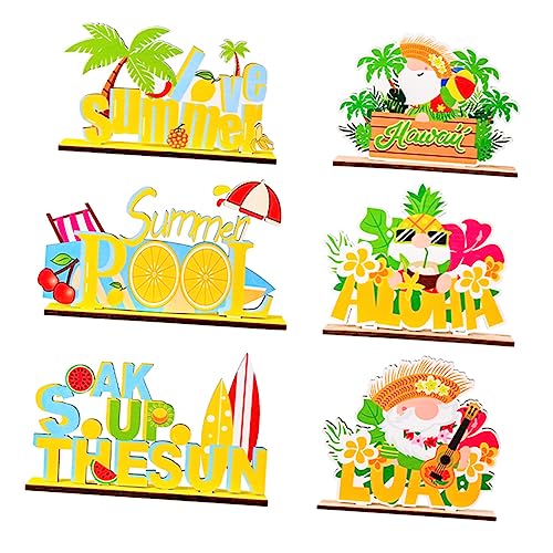 Warmhm Hawaiianische Deko-Ornamente 6 Stück Holzbuchstaben Für Zuhause Büro Party-Dekorationen Warmhm Hawaiianische Deko-Ornamente 6 Stück Holzbuchstaben Für Zuhause Büro Party-Dekorationen von Warmhm