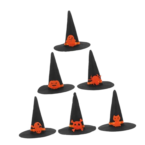 Warmhm 6 Stück Kleine Filz Hexenhüte für DIY Halloween Kostümaccessoires mit Klassischen Motiven Wie Spinne Katze Kürbis Fledermaus für Gruppen Wiederverwendbar Partydekoration Warmhm 6 Stück Kleine Filz Hexenhüte für DIY Halloween Kostümaccessoires mit Klassischen Motiven Wie Spinne Katze Kürbis Fledermaus für Gruppen Wiederverwendbar Partydekoration von Warmhm