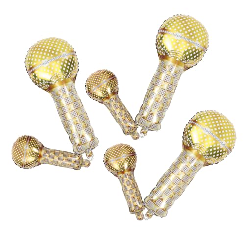 Warmhm 6 Stück Mikrofonballon heiße Ballons groß Aluminiumfolienballons für die Babyparty Aufblasbare Luftballons Partydekoration aus Aluminiumfolie Partygeschenk Golden Warmhm 6 Stück Mikrofonballon heiße Ballons groß Aluminiumfolienballons für die Babyparty Aufblasbare Luftballons Partydekoration aus Aluminiumfolie Partygeschenk Golden von Warmhm