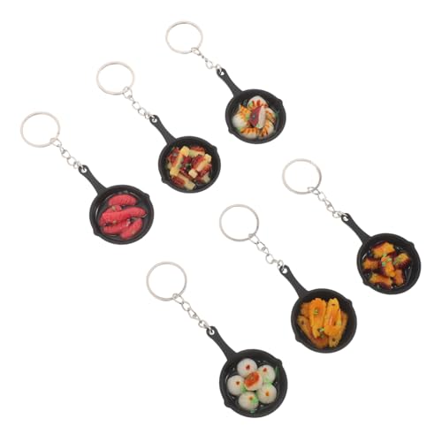 Warmhm 6 Stück Mini Bratpfannen Schlüsselanhänger mit Miniatur Lebensmittelelementen Sausage Garnelen und Dumpling Design Niedliche Leichte Taschenanhänger für Handtaschen Partydeko Warmhm 6 Stück Mini Bratpfannen Schlüsselanhänger mit Miniatur Lebensmittelelementen Sausage Garnelen und Dumpling Design Niedliche Leichte Taschenanhänger für Handtaschen Partydeko von Warmhm