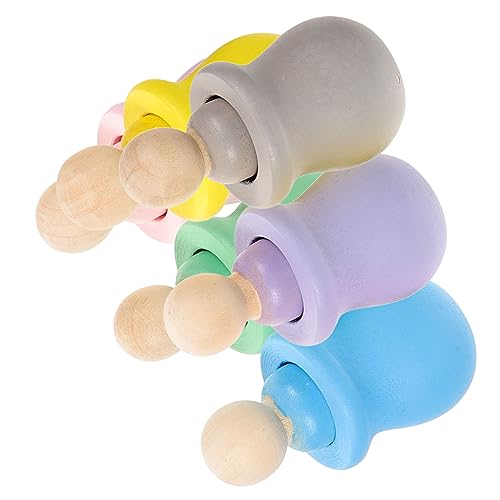 Warmhm 6 Stück Unlackierte Holzfiguren für Diy Bastelprojekte Kreative Peg Dolls aus Naturholz zum Bemalen und Gestalten für Erwachsene Dekoration und Kunstprojekte von Warmhm
