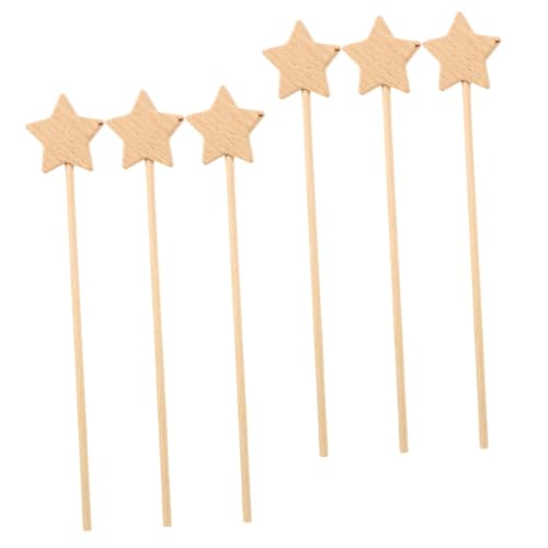 Warmhm 6 Stück Zauberstab Fairy Wand Fantasie spielzeuge stickbild Dekoration Feenstäbe selber Machen Lieferungen Feenstäbe für DIY Fest Sternenfee Zauberstäbe unvollendeter Feenstab Holz von Warmhm