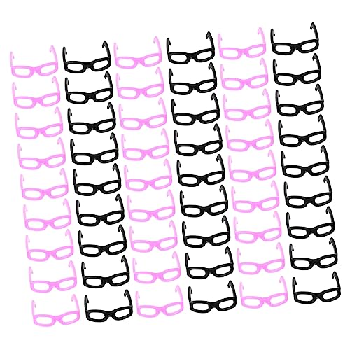 Warmhm 60 Stück Mini- Mini-Brille für realistisch süß puppenkleidung Puppen Kleidung gläser Mini-Puppenbrillen-Requisiten Puppe DIY Dress-up Brille Plastik von Warmhm