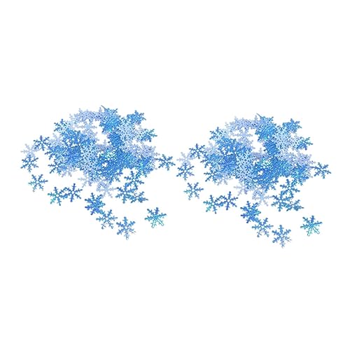 Warmhm 600 Stück Schneeflocken Konfetti Streudeko Weihnachten DIY Bastel Dekoration Leichte Detailreiche Schneeflocken für Weihnachtsfeier und Partygestaltung von Warmhm