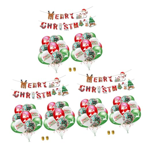 Warmhm 69 Stück 12 weihnachtsfeier liefert seidenband bändchen ribbon Frohe Weihnachten Folienballons weihnachtliche Konfettiballons Weihnachtsdekorationen Luftballons Emulsion das Banner von Warmhm