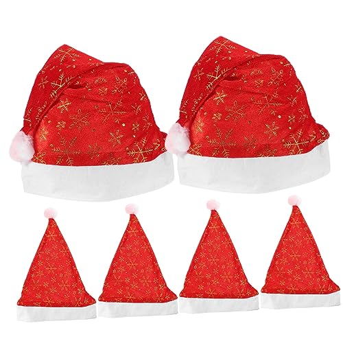 Warmhm 6st Weihnachtskostüm Rote Weihnachtsmannmütze Weihnachtsmann-elfenmütze Weihnachtsmützen Kleid Für Kinder Warme Weihnachtsmütze Erwachsener Kleidungsstücke Männer Und Frauen Samt von Warmhm