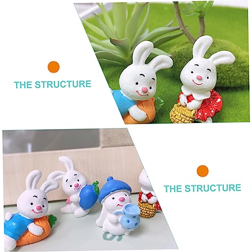 Warmhm 6Stücke Bunny Cake Topper Süße Kaninchen Miniaturfiguren für Ostern Tortendeko und Autodekoration Hasenspielzeug für Vielseitig Einsetzbar von Warmhm