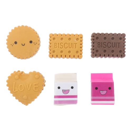 Warmhm 6er-pack Kawaii-keks-radiergummis in Box, Kreative Radiergummis für Kinder, Studenten, Schreibwaren, Geschenkideen für Schule Und Zuhause von Warmhm