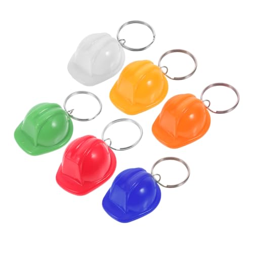 Warmhm 6pcs Mini Construction Hut Schlüsselbund Für Veranstaltungen Für Kinderpartygunst Sets Miniaturarbeiter Puppenhüte Und Coole Keyrings Für Männer von Warmhm