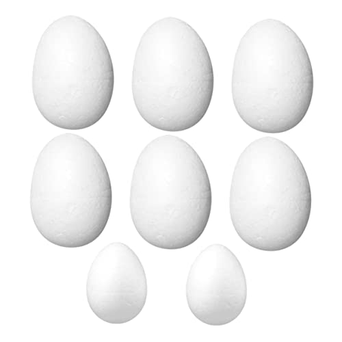 Warmhm 8 Stück Ei-modell Dein Eier Dekorationen Eigen Party Dekoratives Ei Hängendes Ei Festival-ei Ei Selber Machen Bastelt Ei Ornament-ei Ei Deko-ei Gefälschtes Ei Schaum Weiß von Warmhm