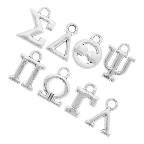 Warmhm 8 Stück Griechischer Buchstabenschmuck Buchstabenanhänger Zur Schmuckherstellung Griechische Buchstaben Griechisches Alphabet Armband Buchstabenperlen Alphabet Buchstaben von Warmhm