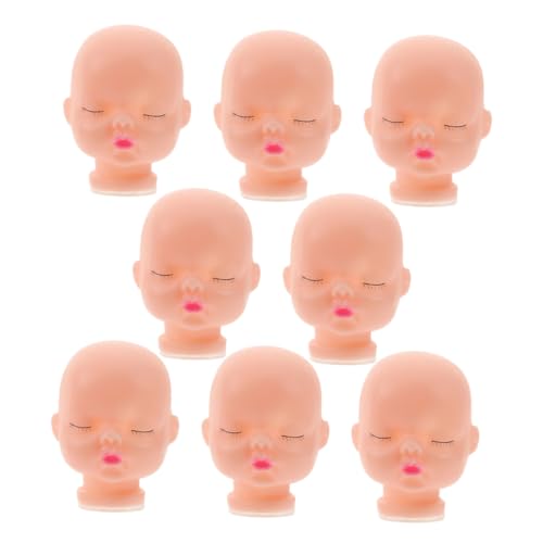 Warmhm 8 Stück Puppenköpfe kinderpuppe Puppenkörper Puppenkopf Puppenherstellung Puppenbasteln Puppen Reparatur Schlafpuppe Puppenhandwerk Puppenbastelmaterial Puppenkunst Vinyl von Warmhm