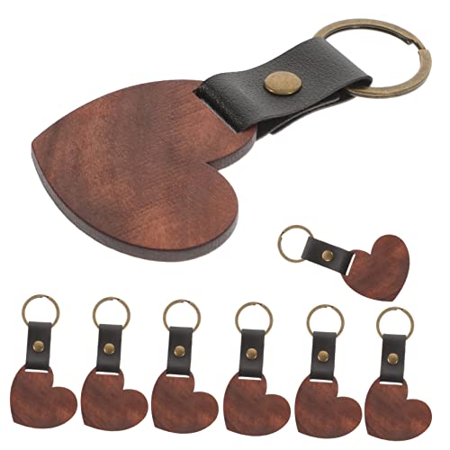 Warmhm 8 Stück Teiliges DIY Holz Schlüsselanhänger Blanko Schlüsselanhänger Hochwertigem Holz Individuell Gestaltbar für Schlüssel Taschen und Dekoration von Warmhm