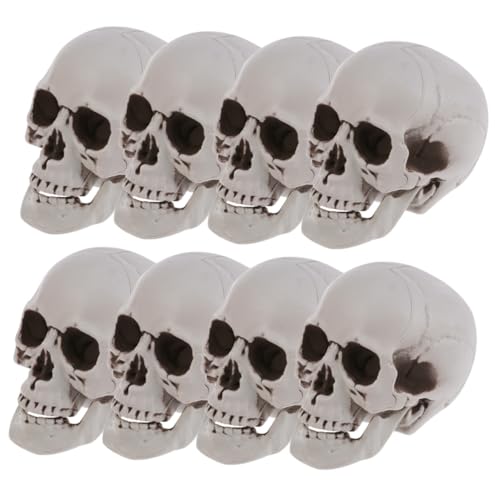 Warmhm 8 Stück Teiliges Halloween Schädel Deko aus Robustem Realistische Nachbildung Vintage Optik für Gruselpartys Escape Rooms und Innen Sowie Außendekoration von Warmhm