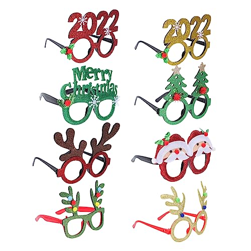 Warmhm 8St Weihnachtsgläser Weihnachtsfeierspiele Partybrille weihnachtsbaum brille Dekor Weihnachtsbrille Partyzubehör Weihnachten Partybedarf Foto schmücken Brillengestelle Vlies von Warmhm