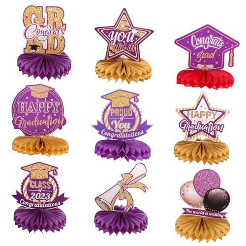 Warmhm 9 Stück Abschluss-Waben-Ornament Mittelstücke für den Tisch Marine Geburtstag Zubehör abschluss Party partydekoration Dekore mit Wabenkugeln aus Papier Grad-Party-Ornament Violett Warmhm 9 Stück Abschluss-Waben-Ornament Mittelstücke für den Tisch Marine Geburtstag Zubehör abschluss Party partydekoration Dekore mit Wabenkugeln aus Papier Grad-Party-Ornament Violett von Warmhm
