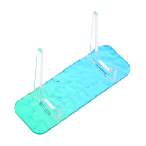 Warmhm Acryl Mini Staffelei Stand für Münzen Bilder und Auszeichnungen Transparenter Kartenhalter mit Blau Grünem Farbverlauf für Tisch Büro und Einzelhandel von Warmhm