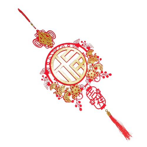 Warmhm Chinesisches Neujahrs Hängend Ornament Rotes Fu Zeichen Anhänger für Wohnmobil Frühlingsfest Dekoration Handgefertigter Glücksbringer für Jahr der Schlange von Warmhm