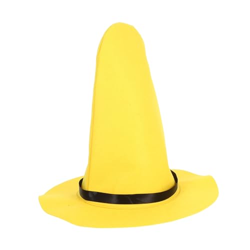 Warmhm Gelber Dicker Filz Witch Hat für Damen Faltbar Leichter Halloween Hut als Partyaccessoire Vielseitig Verwendbar für Kostüme Maskeraden und Dekorationen von Warmhm