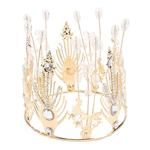 Warmhm Goldene Hochzeit Tortenkrone aus Leichtem Material Funkelnde Rhinestone Brautschmuck Romantische Backdeko für Hochzeit Party Brautjungfern und Festliche Anlässe Warmhm Goldene Hochzeit Tortenkrone aus Leichtem Material Funkelnde Rhinestone Brautschmuck Romantische Backdeko für Hochzeit Party Brautjungfern und Festliche Anlässe von Warmhm