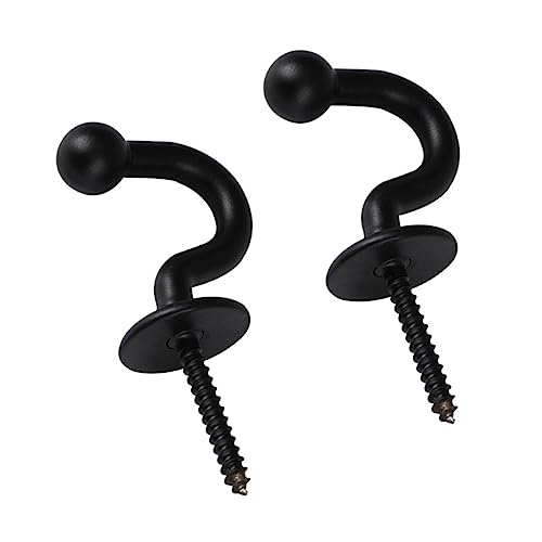 Warmhm Haken-Set U-Haken für Vorhang-Raffhalter Moderne Wohnkultur Einfache Installation Schwarz von Warmhm