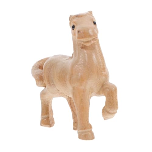 Warmhm Holz Pferdestatue Handgeschnitzt Für Bücherregal Tierfigur Dekoration Chinesisches Neujahr Zuhause Büro Wohnzimmer von Warmhm