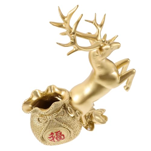 Warmhm Hirschfigur Aus Kunstharz Im Chinesischen Stil Goldfarben Segensbeutel Schreibtisch- Für Wohnzimmer Oder Büro Warmhm Hirschfigur Aus Kunstharz Im Chinesischen Stil Goldfarben Segensbeutel Schreibtisch- Für Wohnzimmer Oder Büro von Warmhm