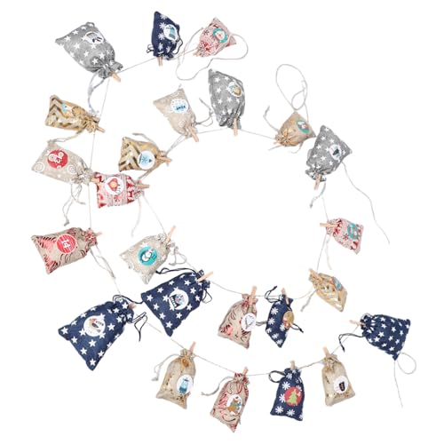 Warmhm Jute Tagesdekorationen Hängebeutel Partygeschenke Kalender Advent Mit Tagesbeutel Leckereien Baum Geschenk Weihnachten Kleine Leckereien Festlicher Countdown Für von Warmhm