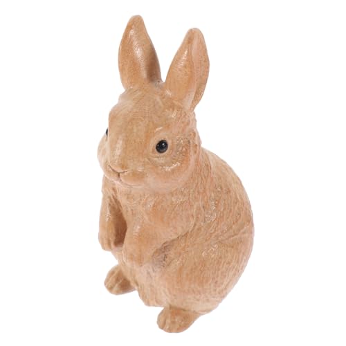 Warmhm Kaninchen-Verzierung Holzhasen zum Basteln rustikales Hasendekor osterhasen Easter Bunny Kaninchen aus Holz Desktop-Handwerk Chinesisches Tierkreiszeichen Zubehör von Warmhm