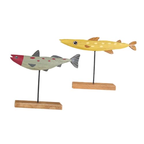 Warmhm Künstlerische Handwerkskunst 2 Stück Holz Fischform Fisch- Für Den Schreibtisch Warmhm Künstlerische Handwerkskunst 2 Stück Holz Fischform Fisch- Für Den Schreibtisch von Warmhm